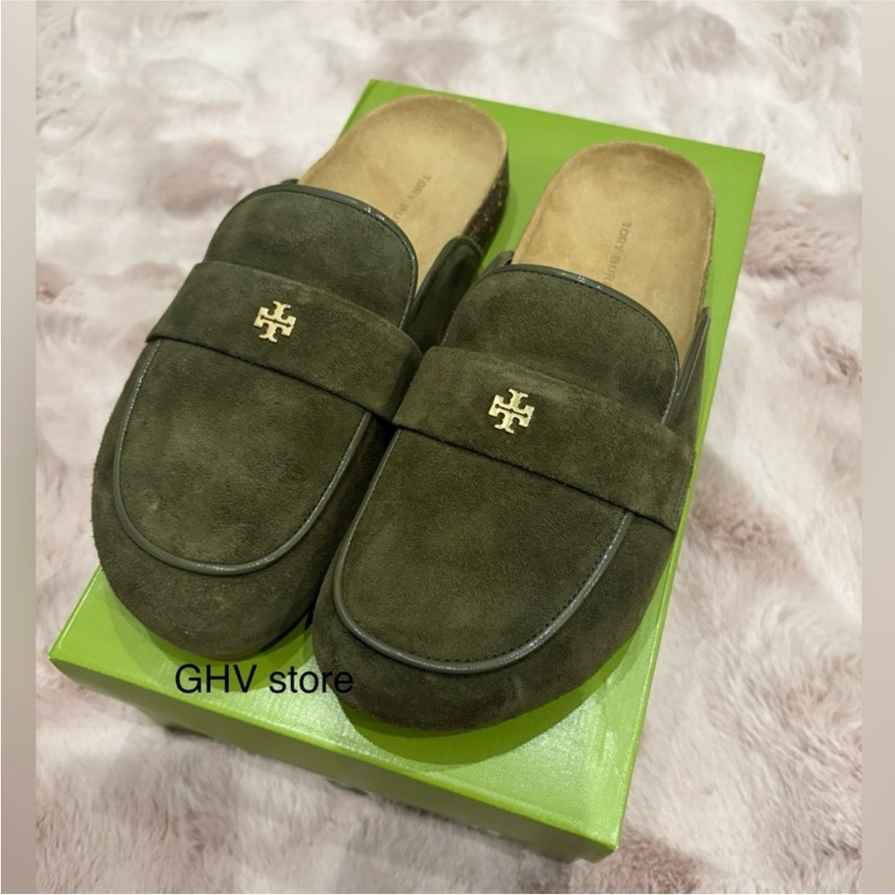 Tory Burch Everly Cork Leather Mule Shoes